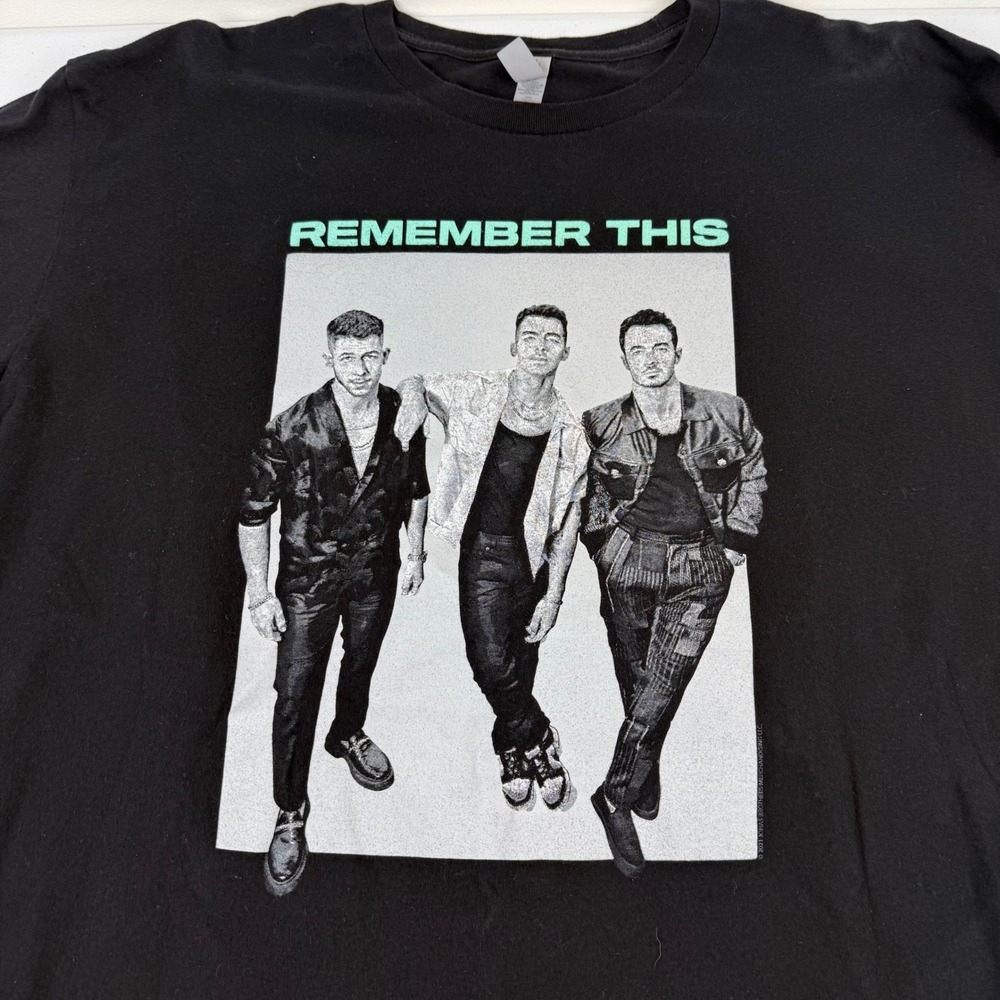 Jonas Brothers Remember This Tour 2021 Black Graphic T-Shirt XXL 2XL Band Tee